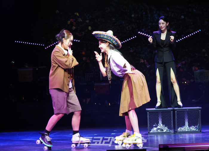 뮤지컬 '프리다' 프레스콜(레플레하 역 리사, 데스티노 역 임정희, 메모리아 역 황우림). 2023.08.10 사진 ⓒ아트코리아방송 이용선 기자