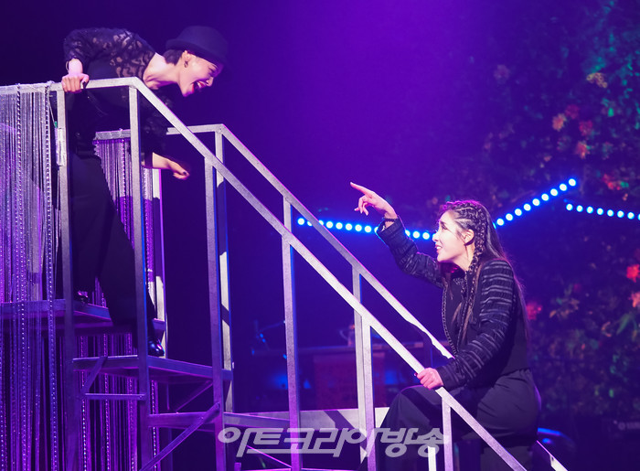 뮤지컬 '프리다' 프레스콜(프리다 칼로 역 김히어라, 디에고 역 스테파니). 2023.08.10 사진 ⓒ아트코리아방송 이용선 기자