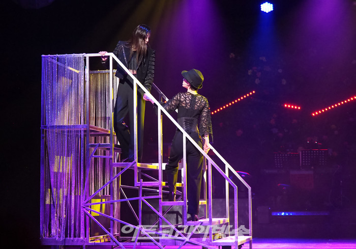 뮤지컬 '프리다' 프레스콜(프리다 칼로 역 김히어라, 디에고 역 스테파니). 2023.08.10 사진 ⓒ아트코리아방송 이용선 기자