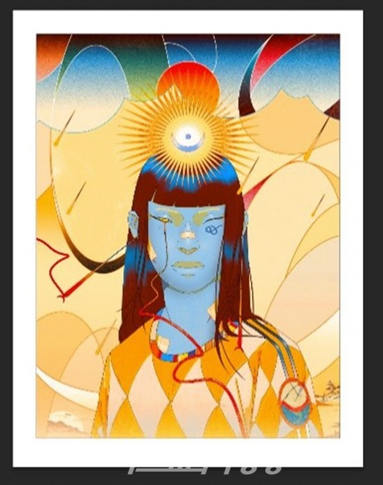 Here Comes the Light2023, Velvet print64.8 x 49.5 cm