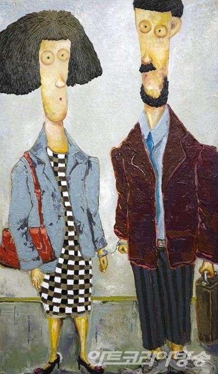 이재현 _  Alone Again _ Destiny 2023_Oil, Mixed media on canvas_80x47cm