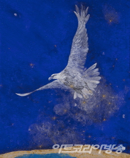 김정수 作 _ The blessing_han-ji on canvas 수간채색_24K Gold_75.5x62cm_2019