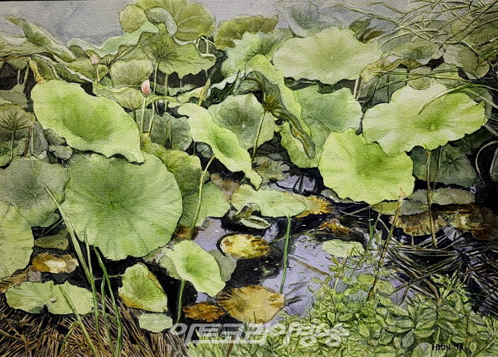 2023 제12회 상미술회 전시작품-한현자-연잎들의 합창