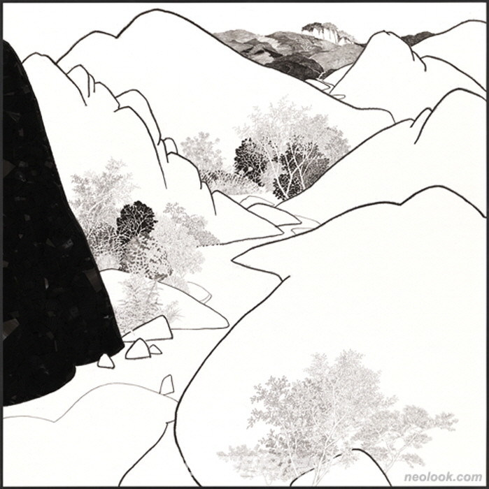 박영학 PARK Younghak_단아한 23-16_장지에 방해말, 목탄, 숯, 연필_90×90cm_2023