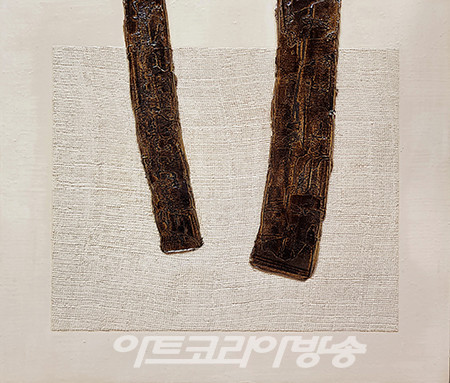 무위의 풍경II-07, 45.5x53cm, 한지에 토분 옻칠, 2023