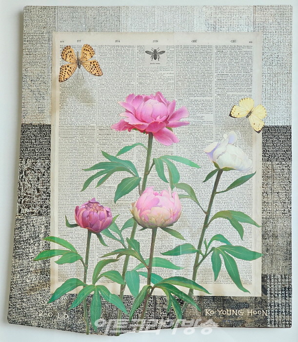 고영훈,꽃과 나비,45×53cm, Acrylic on paper,2010