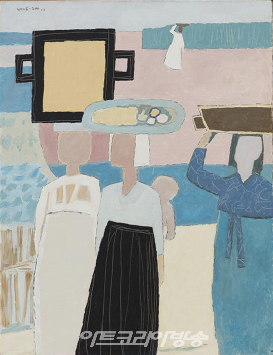 백영수, 장에 가는 길, 캔버스에 유채 116×89, 2010(1953), 백영수미술관 소장