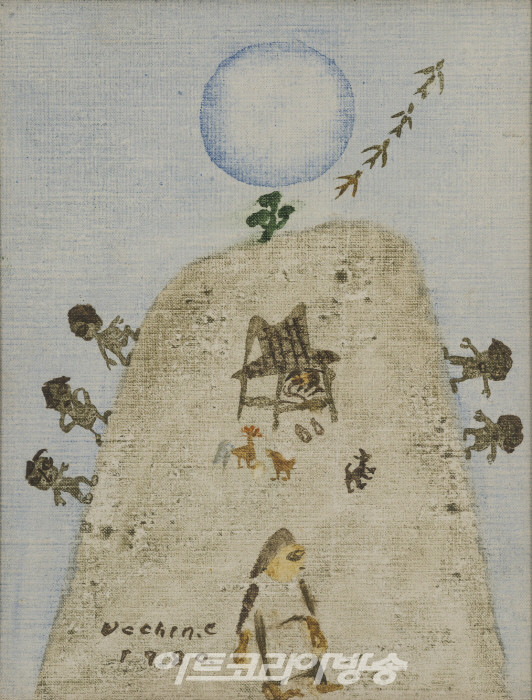 장욱진  달밤  캔버스에 유채  25.5x19.4cm  1980  개인소장