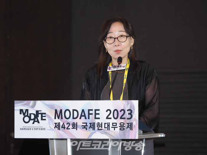 2023 제42회 국제현대무용제(2023 International Modern Dance Festival / 이하 '모다페(MODAFE)') 기자간담회(남진희 운영위원장) 2023.09.15 사진 ⓒ아트코리아방송 이용선 기자
