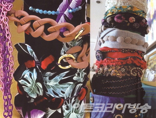 김은숙 作 _ 일상을 깁다_100호_cloth, buttons+Mixed media