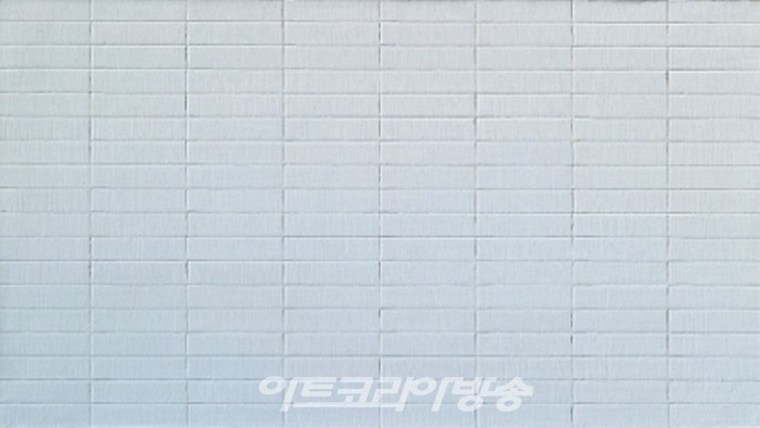 Ostinato (#adc1d5-c3ced4), 2023, Mixed media on Canvas, 18x32cm