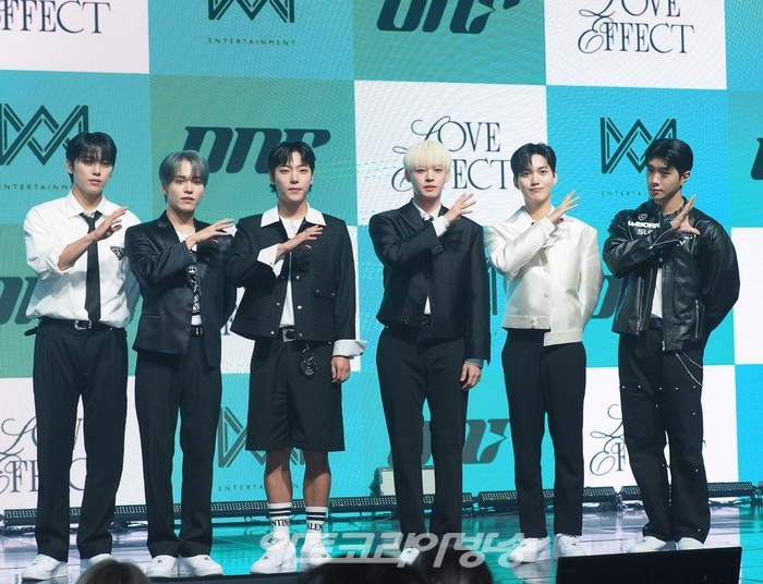 온앤오프(ONF) 7번째 미니 앨범 '러브 이펙트'(LOVE EFFECT) 발매 기념 쇼케이스(MK-유-이션-효진-제이어스-와이엇)  2023.10.04 사진 ⓒ아트코리아방송 이용선 기자