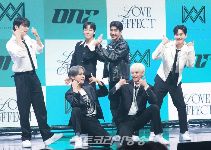 온앤오프(ONF) 7번째 미니 앨범 '러브 이펙트'(LOVE EFFECT) 발매 기념 쇼케이스(MK-유-이션-효진-제이어스-와이엇)  2023.10.04 사진 ⓒ아트코리아방송 이용선 기자
