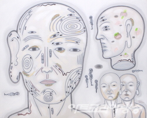 정복수 作 _  자궁으로 가는 지도_캔버스에 아크릴_130.3x162.0cm_2023