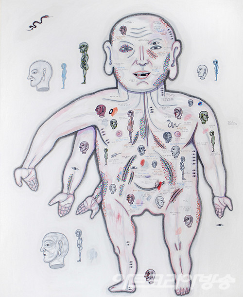 정복수 작가 _ 자궁으로 가는 지도_캔버스에 아크릴_112.0x162.0cm_2021-2022