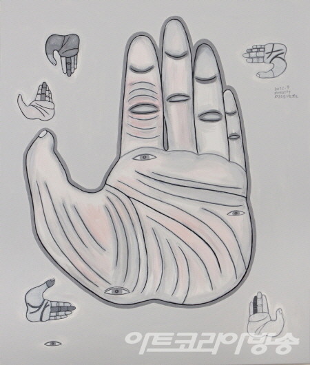 정복수 作 _ 자궁으로 가는 지도_캔버스에 아크릴_72.4x61.0cm_2022