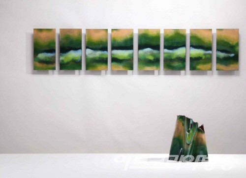 박정근 作_Intended & Unintended_2022_Enamel, Copper_152.5x60x80cm