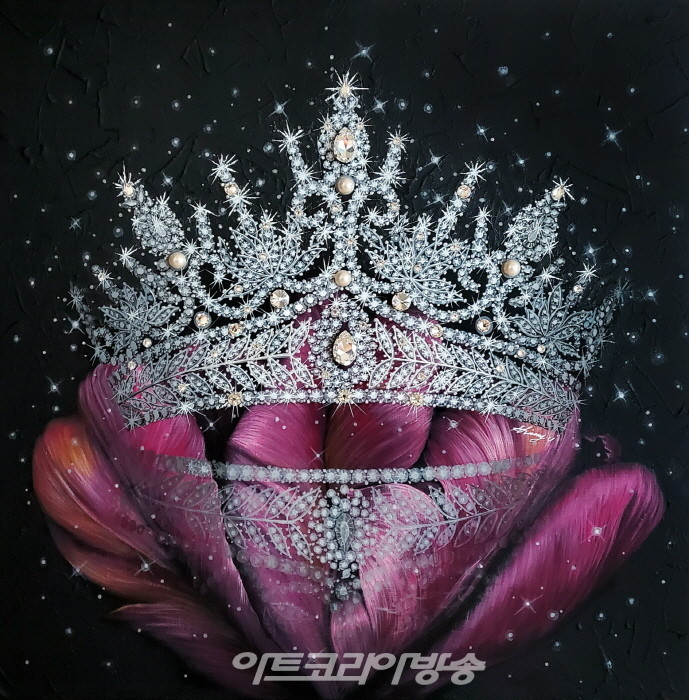 신예진, My Road-49, 60.6x60.6cm, Acrylic and mixed media on canvas, 2023