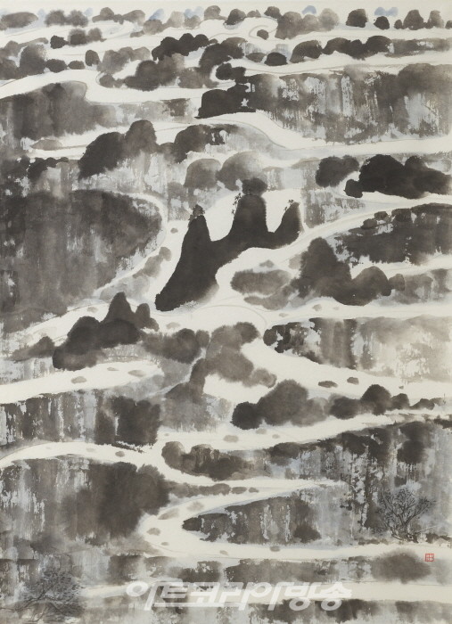 송영방, 계산무진, 2000, 종이에 먹과 색, 102.5×75.5cm,국립현대미술관 소장
