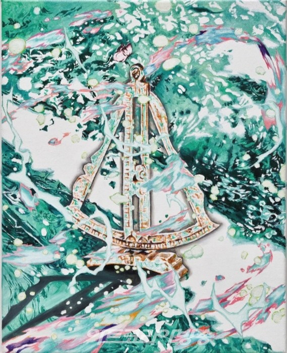 유세은, Scientific Instruments, 2023, Oil on canvas, 27.3 × 22cm