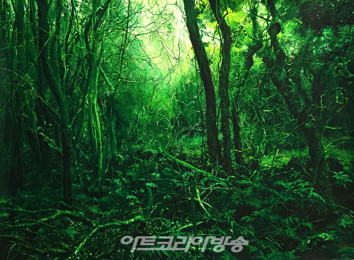 곶자왈, 152x208cm,장지에 아크릴, 2022