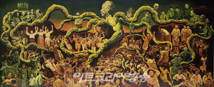 광란의기억3-여순, 227x546cm, 캔버스에아크릴, 2022