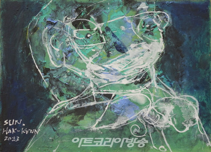 선학균, 코로나(cover), 4호, 수묵채색, 2023