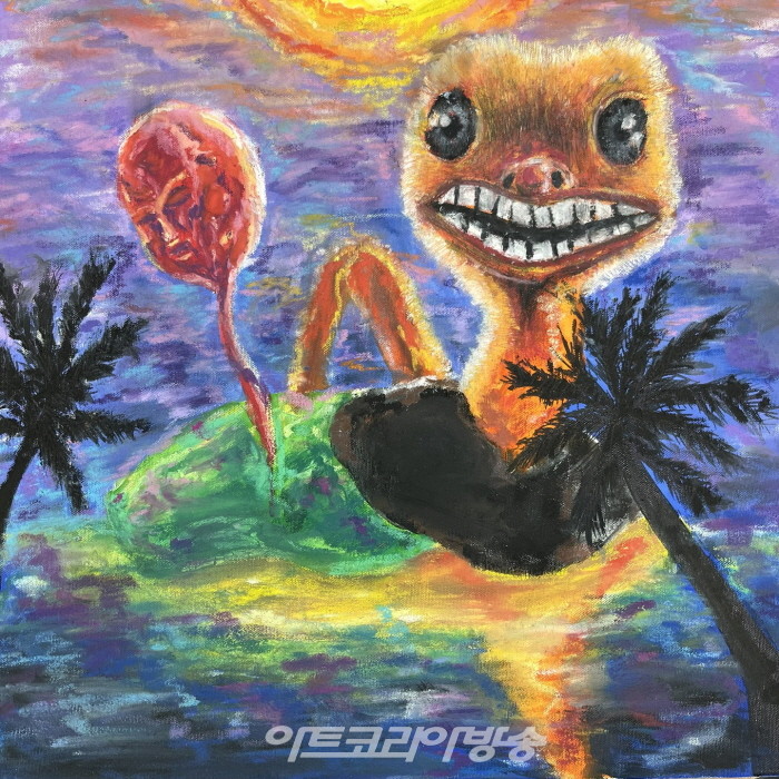 홍명기_조류 공포증 45x45cm   오일파스텔 canvers 2023