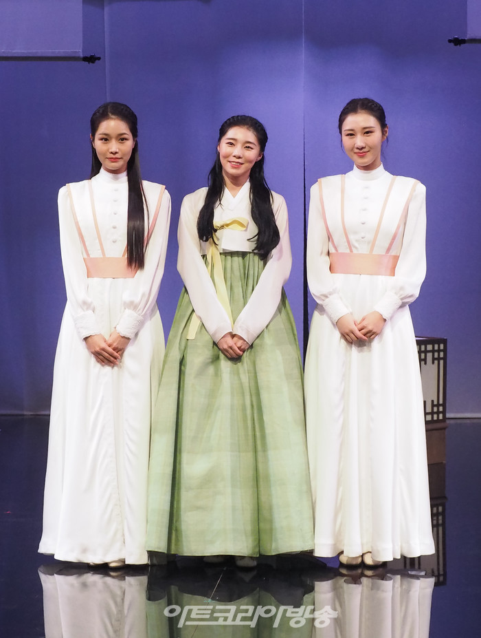 창작 뮤지컬 '리진: 빛의 여인' 프레스콜(리진 역의 배우 서이빈, 이서영, 전해주) 2023.12.06 사진 ⓒ아트코리아방송 이용선 기자