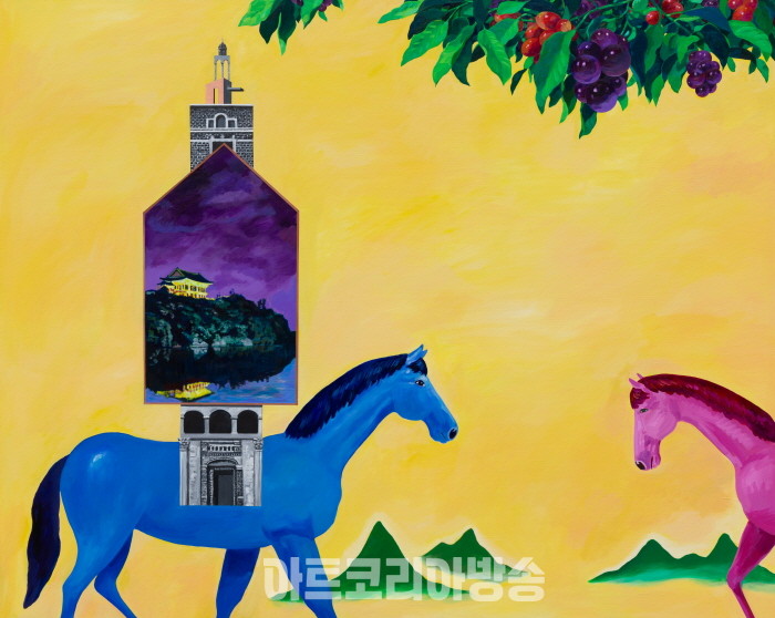 남겨진 순간들, 130x162cm, 캔버스에 아크릴, 2023