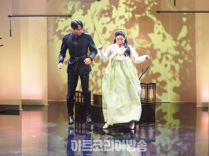 ​창작 뮤지컬 '리진: 빛의 여인' 프레스콜(리진 역 이서영, 변우진 역 김제하) 2023.12.06 사진 ⓒ아트코리아방송 이용선 기자​