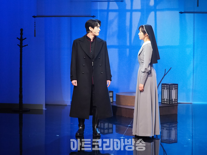 ​창작 뮤지컬 '리진: 빛의 여인' 프레스콜(에스텔 역 선우, 변우진 역 김서환) 2023.12.06 사진 ⓒ아트코리아방송 이용선 기자​