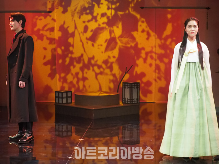 ​창작 뮤지컬 '리진: 빛의 여인' 프레스콜(리진 역 서이빈, 변우진 역 김서환) 2023.12.06 사진 ⓒ아트코리아방송 이용선 기자​