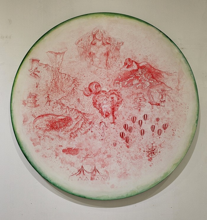 Juicy watermelon map 120*120cm Acrylic on Canvas 비매 2018