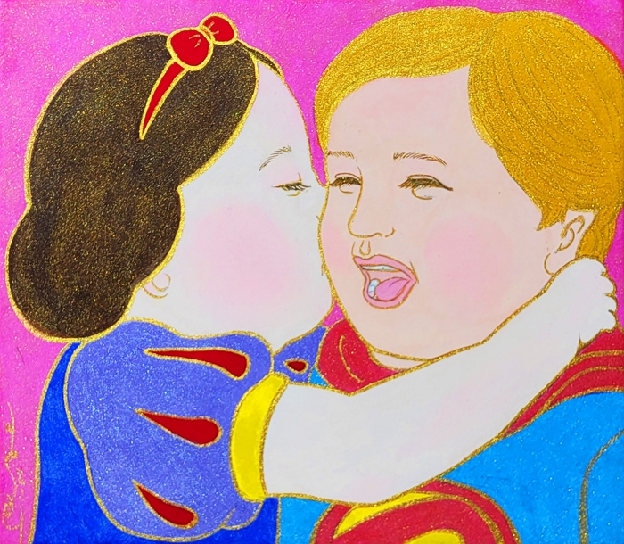 정연희. Super love_2. 23.5cm x 20.3cm장지위에 혼합채색 2023