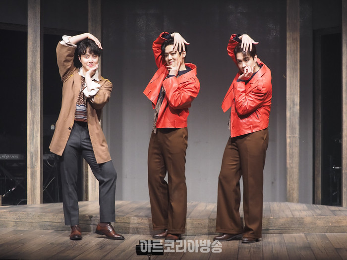 화가시리즈 뮤지컬 '모딜리아니'와 '에곤 실레' 프레스콜(모딜리아니 & 에곤 실레 역 최민우-양지원-황민수) 2023.12.14 사진 ⓒ아트코리아방송 이용선 기자​