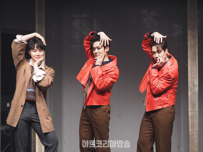 화가시리즈 뮤지컬 '모딜리아니'와 '에곤 실레' 프레스콜(모딜리아니 & 에곤 실레 역 최민우-양지원-황민수) 2023.12.14 사진 ⓒ아트코리아방송 이용선 기자​