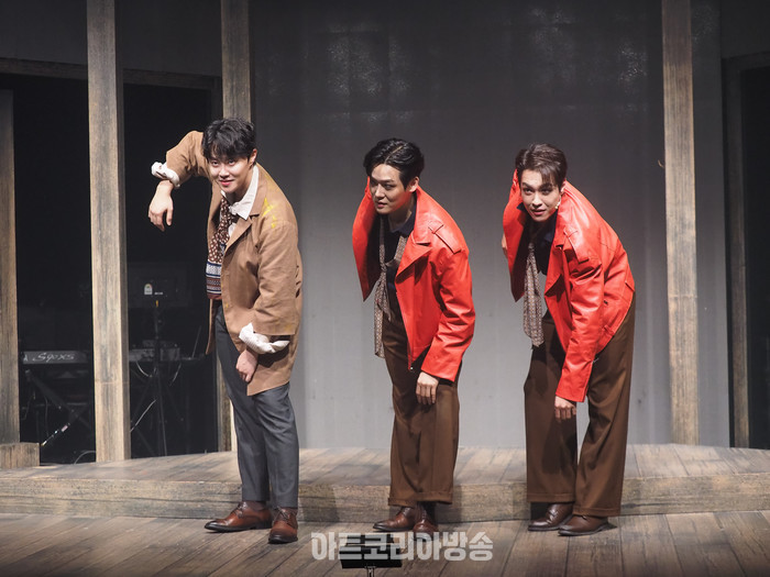 화가시리즈 뮤지컬 '모딜리아니'와 '에곤 실레' 프레스콜(모딜리아니 & 에곤 실레 역 최민우-양지원-황민수) 2023.12.14 사진 ⓒ아트코리아방송 이용선 기자​