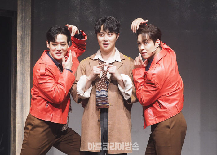 화가시리즈 뮤지컬 '모딜리아니'와 '에곤 실레' 프레스콜(모딜리아니 & 에곤 실레 역 최민우-양지원-황민수) 2023.12.14 사진 ⓒ아트코리아방송 이용선 기자​