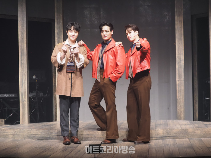 화가시리즈 뮤지컬 '모딜리아니'와 '에곤 실레' 프레스콜(모딜리아니 & 에곤 실레 역 최민우-양지원-황민수) 2023.12.14 사진 ⓒ아트코리아방송 이용선 기자​