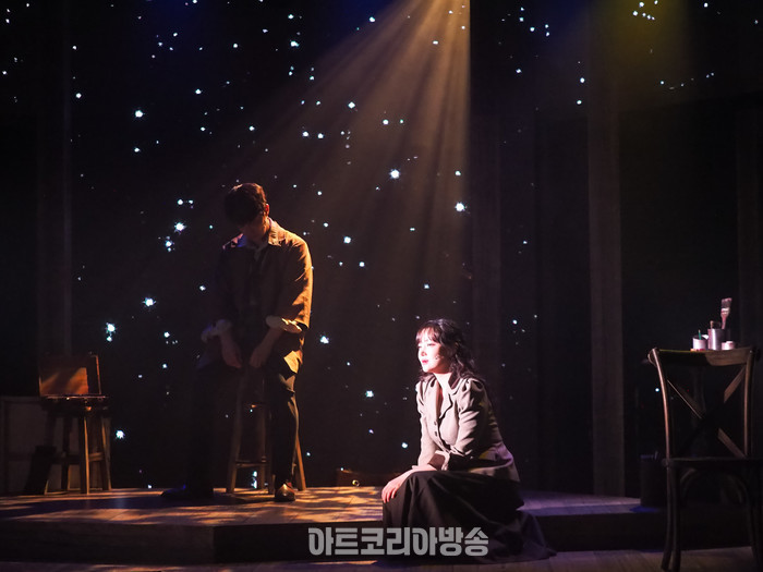 ​화가시리즈 뮤지컬 '모딜리아니'와 '에곤 실레' 프레스콜(잔 역 금조, 화상 역 김민강). 2023.12.14 사진 ⓒ아트코리아방송 이용선 기자​​