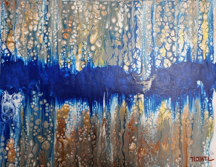 김미순, , 2022. Mixed media on canvas, 40.9cm x 31.8cm.  (사진제공-AHAF2024조직위)