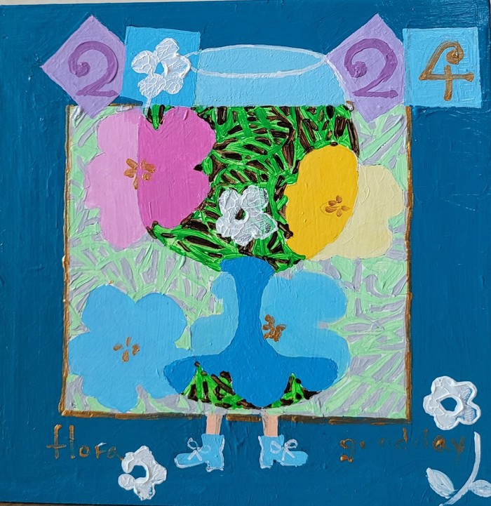 박삼화, , 2023. Acrylic on canvas, 20cm x 20cm. (사진제공-AHAF2024)