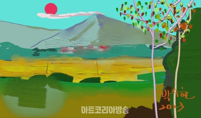 농촌 서정 / 모바일미술, Artrage Vitae 앱 / 서울 박수현 전업작가의 첫 모바일그림 작품