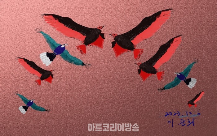 비상(飛上) / 레이어 활용으로 마술같은 미술 모바일미술, Artrage Vitae 앱 / 서울 이순희 작