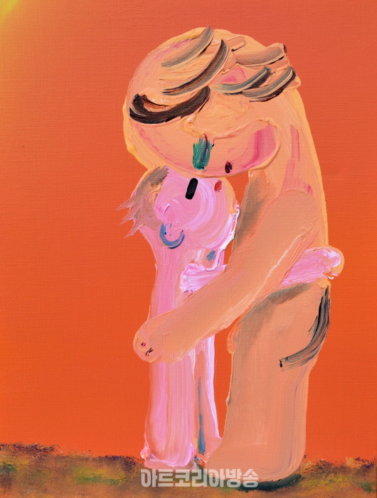 SINZOW_ orange acrylic on canvas 41×31.8cm,2022