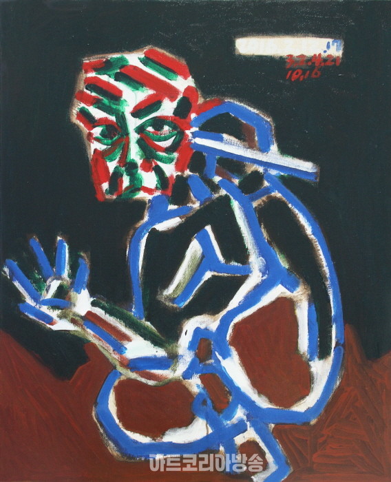 그림 그리는 남자, 91x72.7cm, Acrylic on canvas, 2016