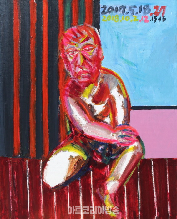 자화상 Puteaux 1, 73 x 60cm, Acrylic on canvas, 2017, 2018