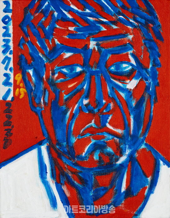 자화상,41x32cm,Acrylic on canvas, 2023