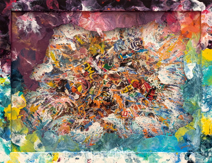 블러버드_Rendezvous(랑데부). 66x51cm. Mixed media, 2024